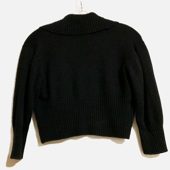 Harrison Morgan Silk Cashmere Black Open Front Crop Shawl Cardigan. Size M/L - Picture 2 of 9